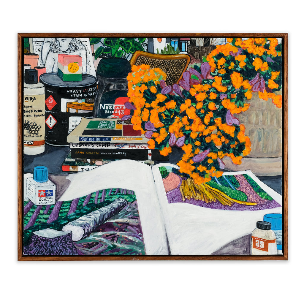 Orange Bloom with Hockney in the Studio